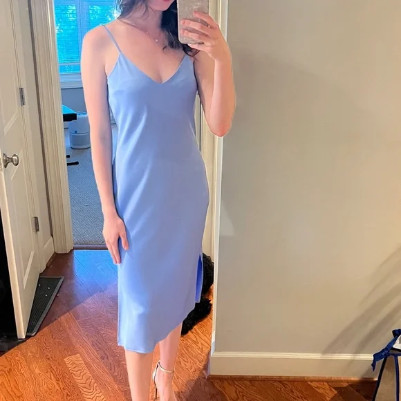 Gianni Bini Silk Midi Dress - Blue NWOT - Picture 1 of 5